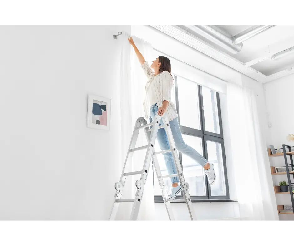 Pose de tringle simple/double à rideau à plus de 2m50