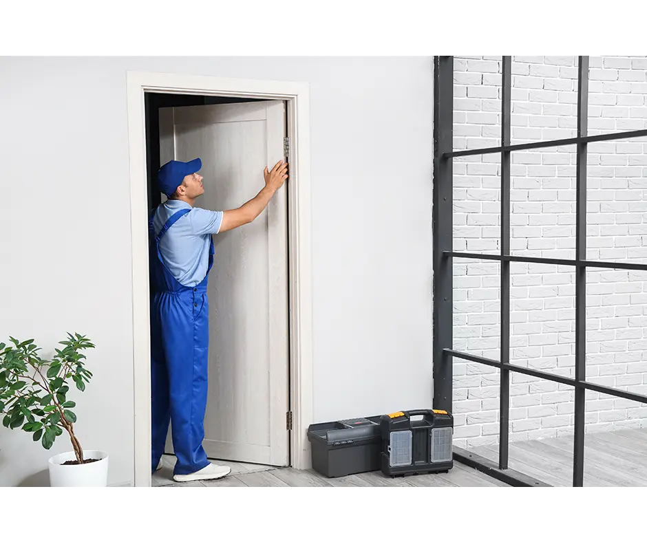 Réparation d'une porte non-blindée affaissée